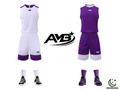 AMB Dual Lite Basketball Wendetrikotsatz – Lila/Weiß | 12er Set inkl. Hosen
